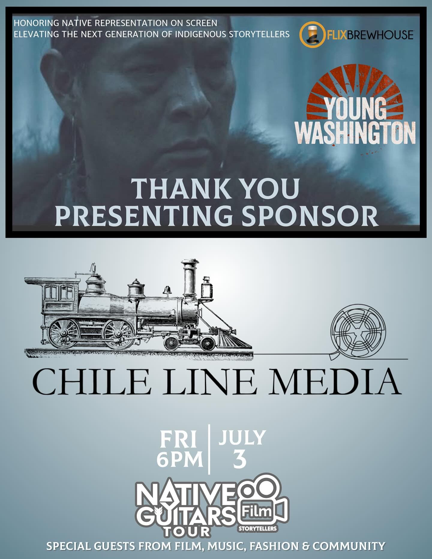 Young Washington red carpet screening presenting sponsor announcement for Chile Line Media